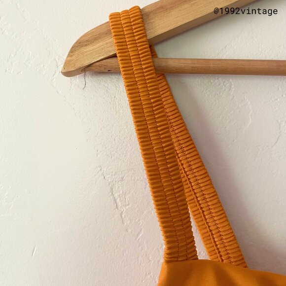NWT Madewell Scrunchy Strap Mid-Rise Bikini Set Ochre Fresco | Size L - Picture 4 of 8